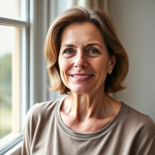 Illustratief portret van Marieke, 54 jaar